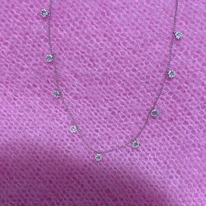 Elegant White Gold & Diamond Adjustable Necklace.   Impeccable.
